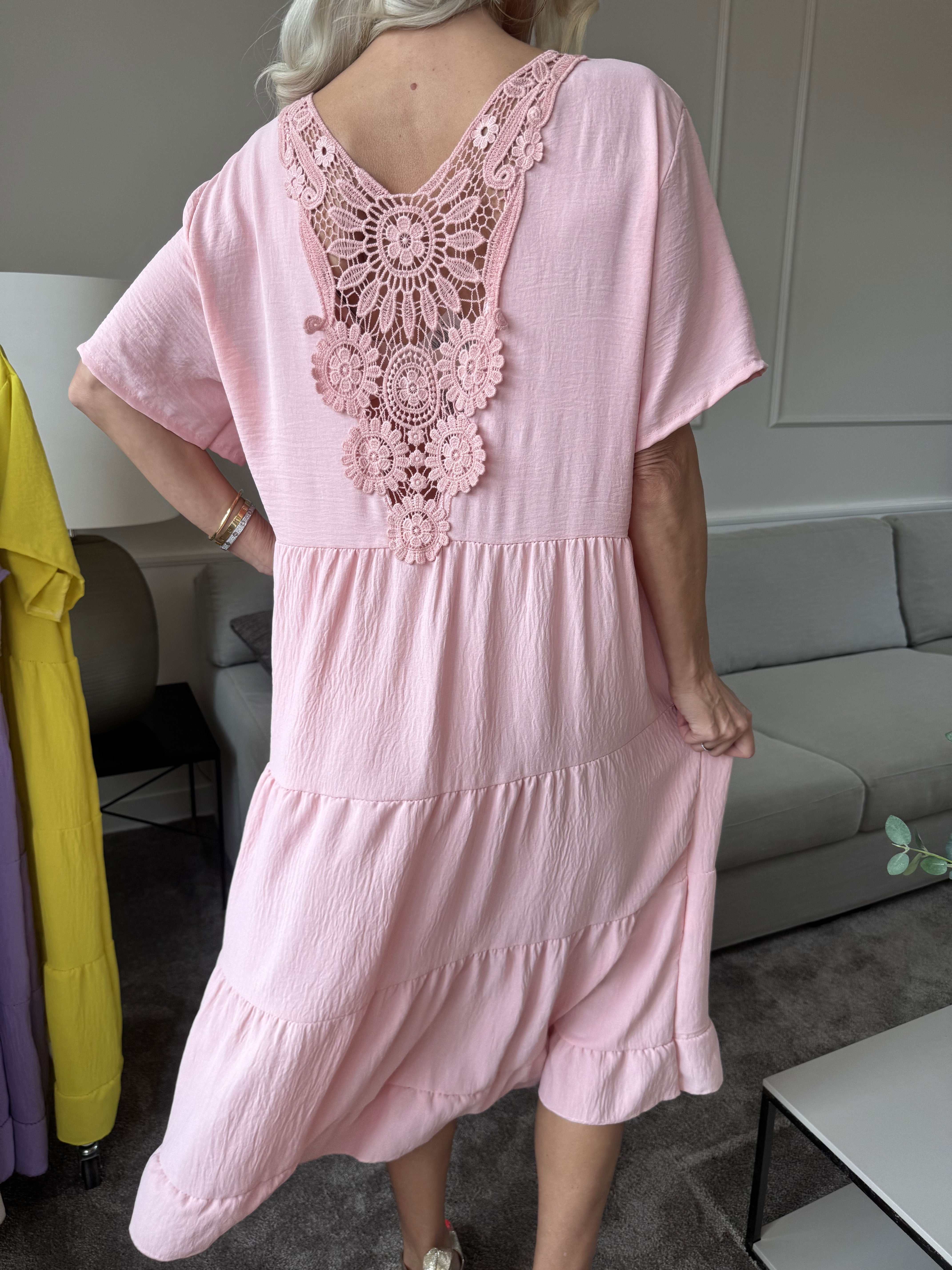 Shayna - Tunikakjole i viskose med broderet detaljer på ryggen